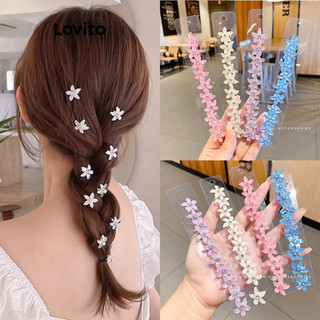Set kẹp tóc nhỏ Lovito hoa đính đá dễ thương cho nữ LFA07257