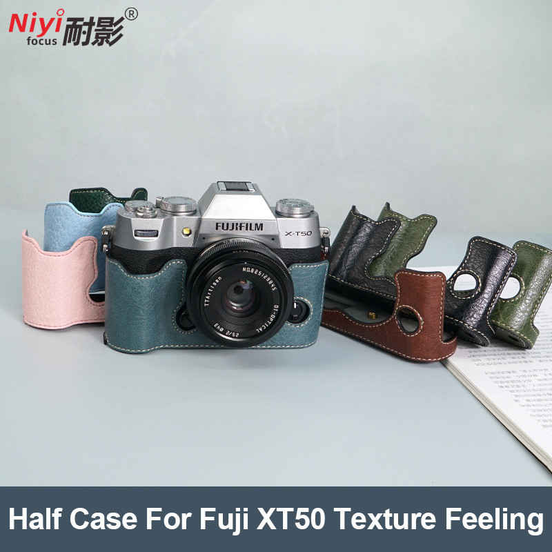Bao Da PU XT50 Đế Fujifilm XT50 Túi Nửa Thân Fuji X-T50