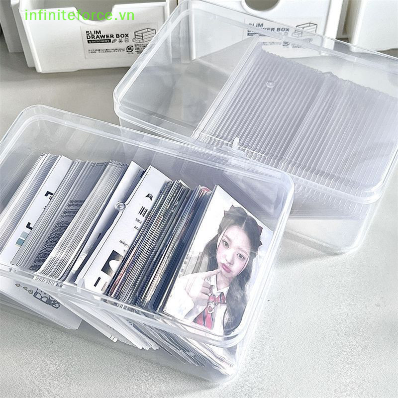 Hộp lưu trữ trong suốt Hàn Quốc Hộp mù Thẻ Photocard Hộp lưu trữ Hộp đựng thẻ ảnh Hộp lật phân loại [VN]