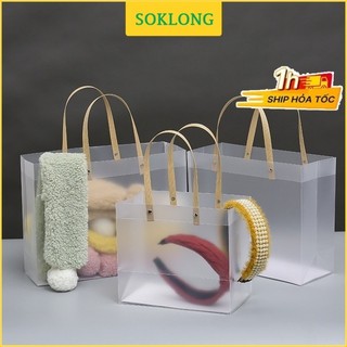 Túi đựng quà SOKLONG, đồ dùng túi xách trong suốt mờ ảo bằng nhựa mềm độc đáo