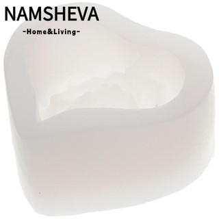 Namsheva khuôn silicon hoa hồng hình trái tim, khuôn silicon nến hoa trắng silicon, khuôn hình trái tim 7.2 3.5 cm nến diy