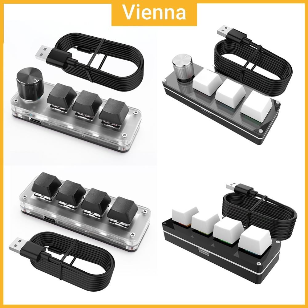 3 Phím 1 Núm / 4 Phím Mini Cơ BT Bàn Phím RGB Có Dây USB Cơ Macropad