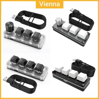 3 Phím 1 Núm / 4 Phím Mini Cơ BT Bàn Phím RGB Có Dây USB Cơ Macropad
