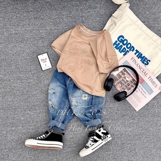  Set bộ cộc quần bò họa tiết thiết kế quần ngố jean phong cách phù hợp cho bé từ 8-30kg TB206