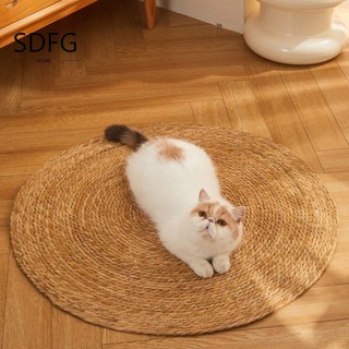 1 Cat Scratch Board, Thảm cào mèo con tự nhiên chống mài mòn, Đồ chơi móng vuốt dệt tay tròn sáng tạo dành cho mèo