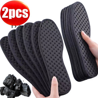 1 Cặp Đệm Lót Giày Thể Thao Bằng Than Tre Hút Mồ Hôi Trọng Lượng Nhẹ Thoáng Khí