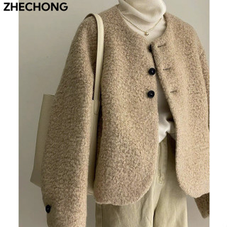 ZHECHONG áo khoác nữ áo khoác jean Thanh lịch casual cozy Popular WJK24101GY 34Z240818