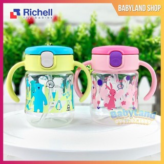 [Chính Hãng] Cốc ống hút chống đổ TLI Richell Nhật Bản - bình nước cho bé có ống hút Richell