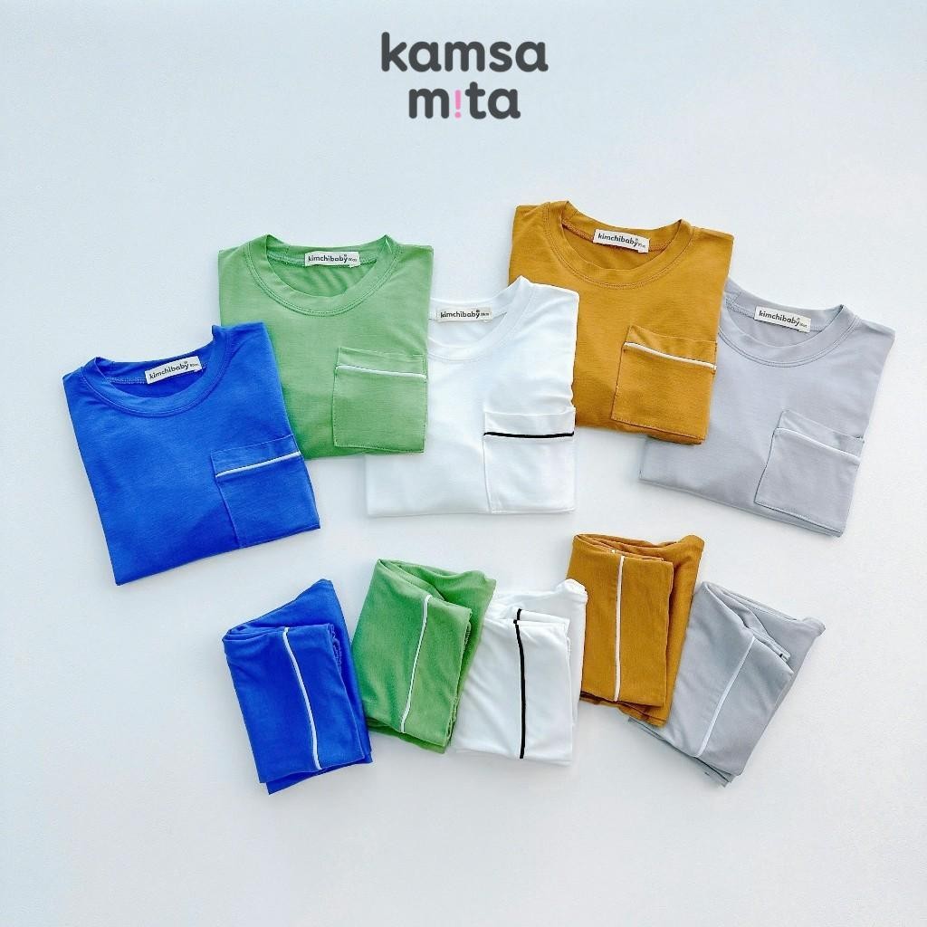 Set Bộ Dài Tay Cho Bé Trai, Bé Gái Vải Cotton Lụa, Bộ Quần Áo Pyjama Thun Lạnh Cho Bé Mặc Nhà KD414
