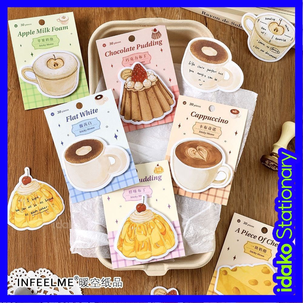 Idako [Món tráng miệng Pie Free Series] 30 miếng giấy dán ghi chú dễ thương cho học sinh MM020