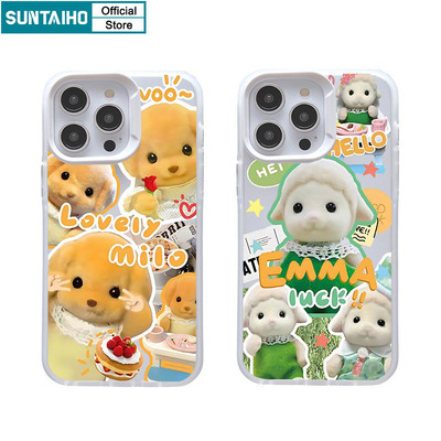Suntaiho Ngộ nghĩnh Vỏ Búp Bê Họa Tiết Chó Trong Suốt Mờ Dành Cho Iphone 15 14 12 13 11 Pro Max IP 7 8 Plus Iphon X Xs XR Xs Max TPU Silicon Mềm Cao Cấp Chống Sốc Ốp điện thoại