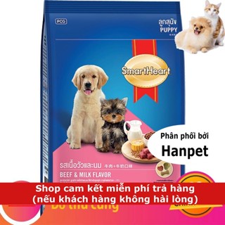 Bao 8kg (2 loại) THỨC ĂN SMARTHEART PUPPY DÀNH CHO CHÓ CON VỊ BÒ VÀ SỮA