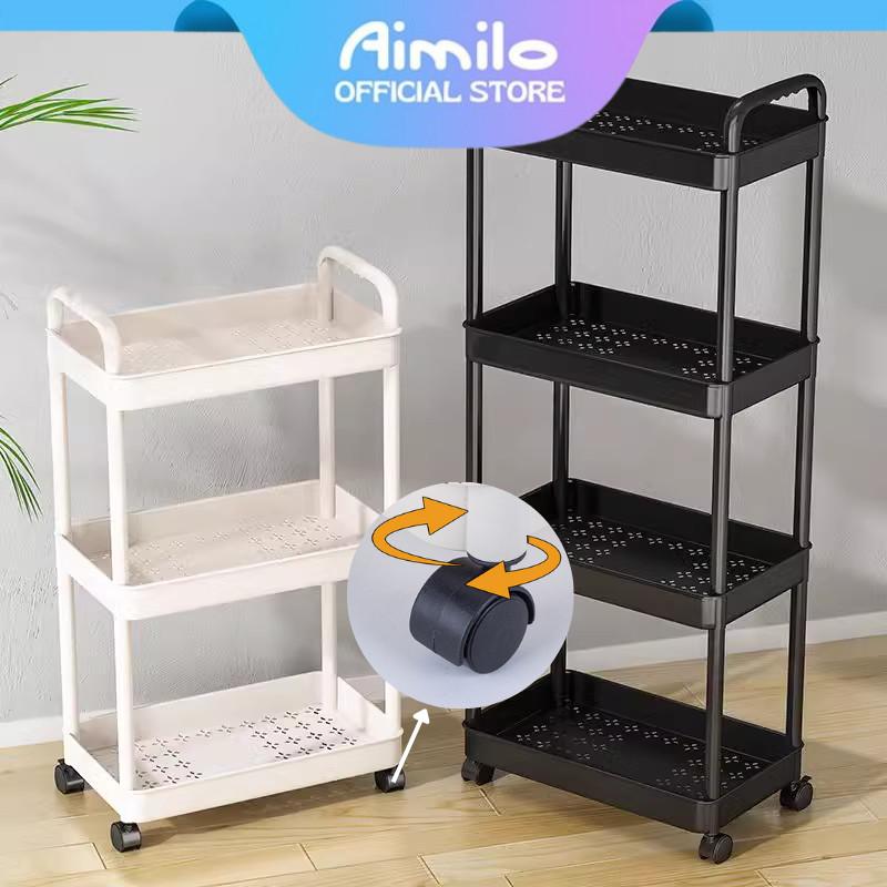   MÃ ANCMAR GIẢM 15%  Xe đẩy Spa 3 4 tầng Kệ kiểu mới sắt mắt lưới Kệ để đồ đa năng Kệ Bỉm Sữa Có bánh xe Kệ Tiện Lợi 