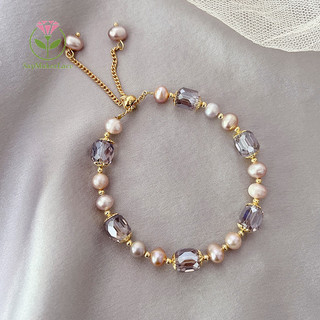 [Saymakerlace] Vòng tay ngọc trai cổ điển thời trang dành cho nữ Cô gái Ngọc trai chất lượng cao Vòng tay đính cườm có thể điều chỉnh Phụ kiện trang sức Mỹ Quà tặng