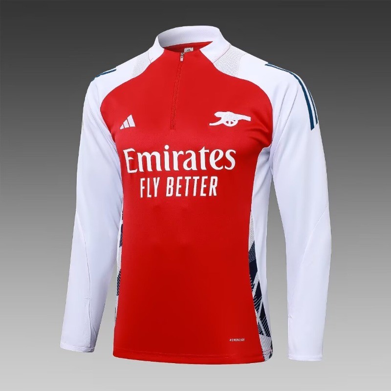 24-25 Nửa Kéo Arsenal Red Jersey S-XXL Chất Lượng Cao Dài Tay Nhanh Khô Thể Thao Bóng Đá Top AAA