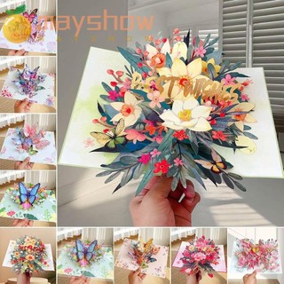 Thiệp chúc mừng MAYSHOW, Thiệp bật lên hình bướm hoa cúc, Lời chúc tốt đẹp nhất Lời mời trang trí Thiệp chúc mừng Lễ tạ ơn