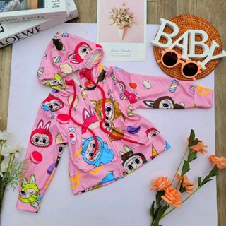 Áo khoác bé gái , áo khoác labubu cho bé ( 7kg-40kg ) in 3d hình labubu