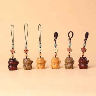 [ may mắn được thánh hiến] Móc khóa quyến rũ điện thoại di động bằng gỗ đàn hương