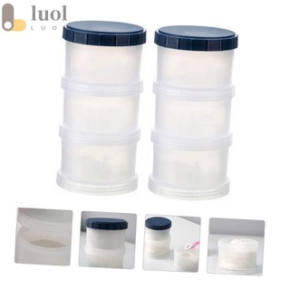 Hộp đựng bột sữa LUOL, Hộp sữa bột thực phẩm hoạt hình, Bột sữa trong suốt nóng mang theo 1-5 lớp Bột sữa tùy chọn cho bột sữa