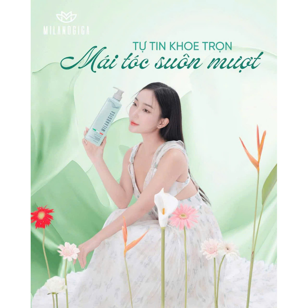 Bộ Dầu Gội Xả Hương Nước Hoa Giúp Sạch Gàu, Phục Hồi Tóc Hư Tổn Milanogica Shampoo / Conditioner 355ml - 725ml