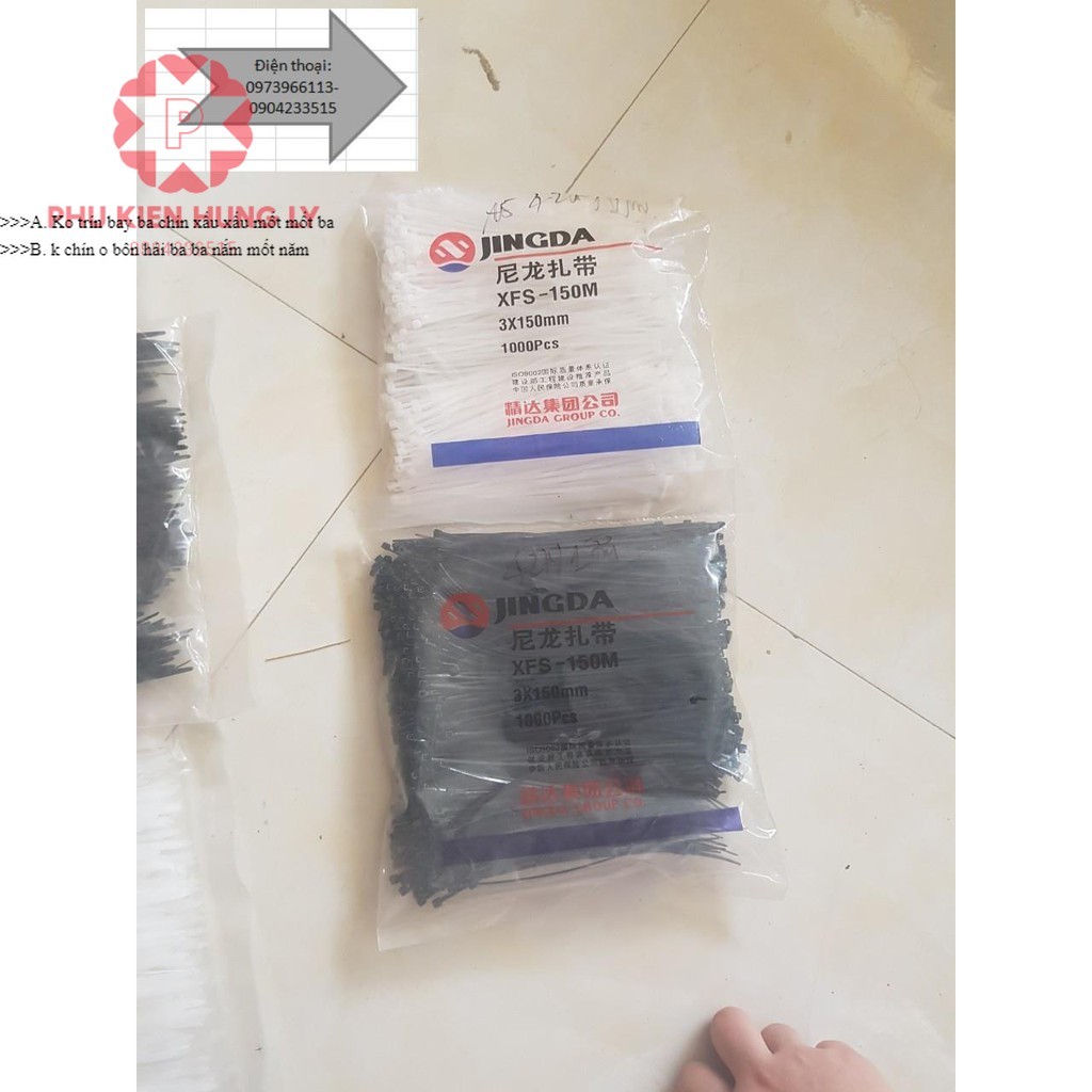 Dây thít nhựa 3 x 150 mm