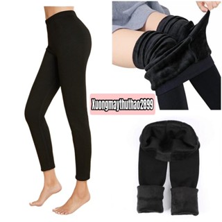  ￼Quần nỉ lót lông_quần legging mùa đông siêu ấm lưng cạp cao giữ nhiệt legging ôm bó vải dày dặn 