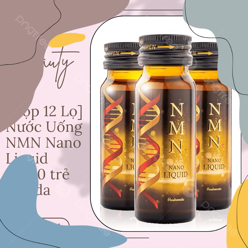 (Mẫu dùng thử) [Hộp 12 Lọ] Nước Uống NMN Nano Liquid 12000 tr.ẻ hoá da điều hòa cơ thể