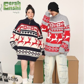 Áo len nam EERSHENSHI thiết kế ngày lễ Giáng sinh áo len dáng rộng đa năng áo len dệt kim
