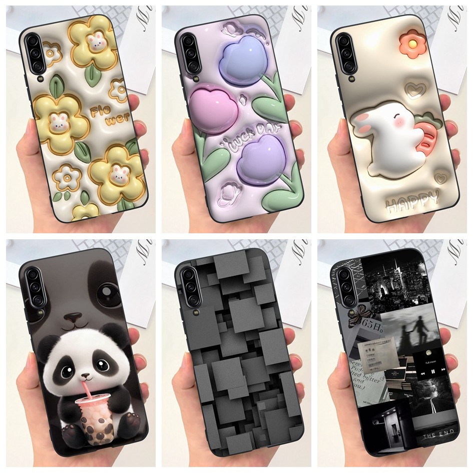 Ốp Lưng Samsung A90 5G SM-A908B SM-A908N Vỏ Chống Sốc Hình Thỏ Gấu Trúc Tulip Dễ Thương Ốp Lưng Điện