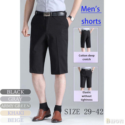 Quần Short Nam Cotton Dáng Dài Giữa Chân Thẳng, Thoáng Khí - Màu Đen LY54