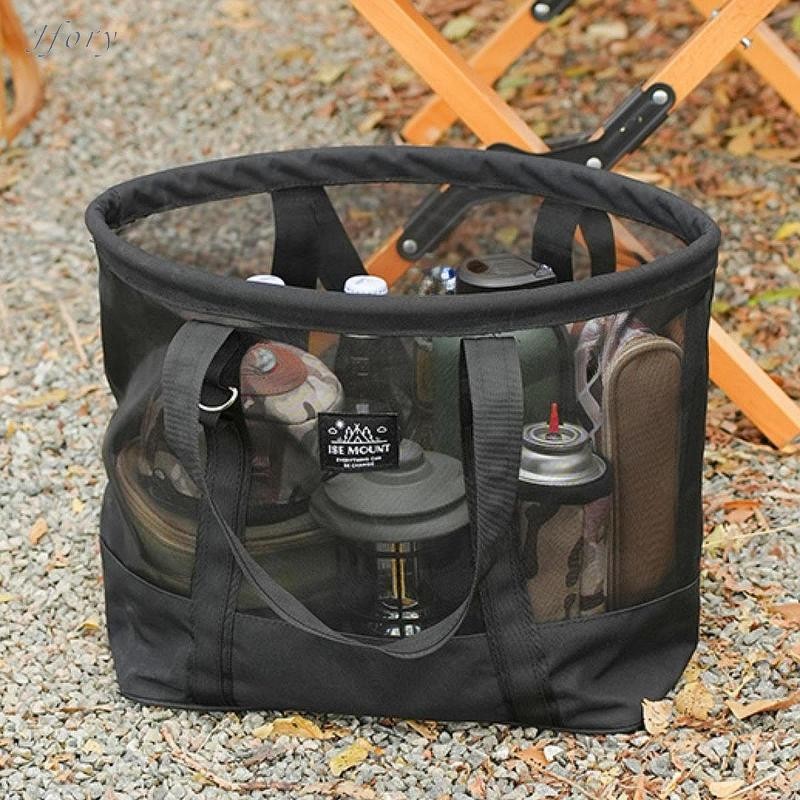 Jfory Cắm Trại Túi Lưới Đi Biển Thiết Bị Đa Năng Di Động Có Tay Cầm Túi Bảo Quản Nấu Ăn Cắm Trại Dã Ngoại BBQ
