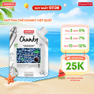 Mứt Pha Chế Việt Quất - Có miếng trái cây thật - Nguyên liệu pha chế -  ANDROS CHUNKY - 1kg