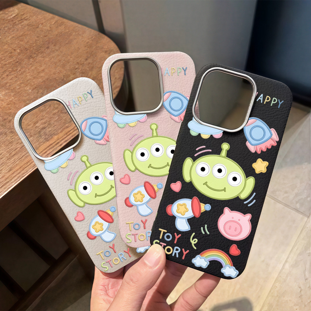 Ốp Lưng Cho Iphone 16 Monster Spaceship Họa Tiết Da Bề Mặt IPhone16 15 13 11Pro 8 7 6Plus Promax X X