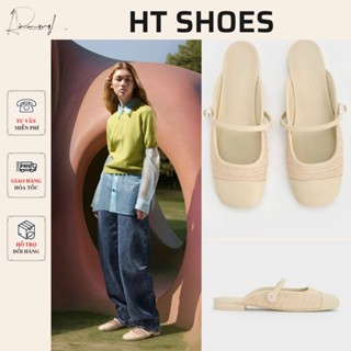  Giày búp bê C nữ Mary Jane đan mây đế mềm quai ngang vintage Hàn Quốc mang êm thời trang 2914-8 