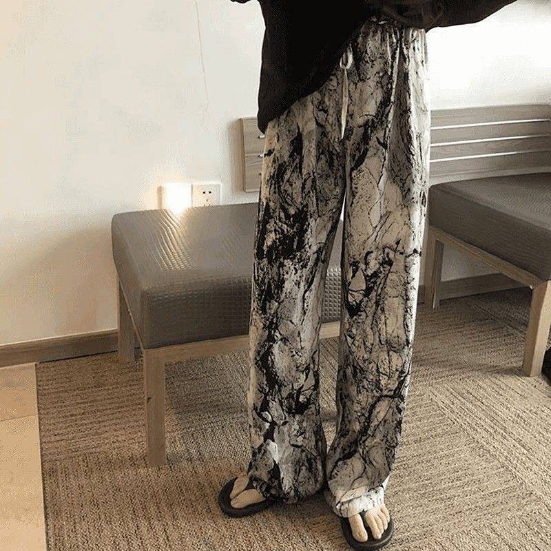 New Lightweight Summer Cotton Silk Pajama Pants Loose Thin Home Artificial Cotton Wide-Leg Pants Air