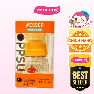 Bình sữa cổ thường PPSU Wesser 60ml