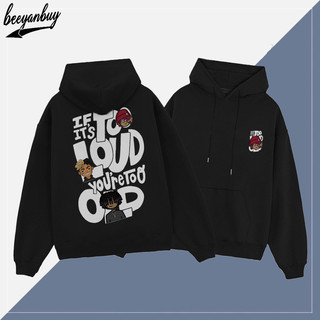 Áo Khoác dài tay nam Đen form rộng thu đông âu mỹ  áo hoodie Chống nắng Hip Hop in hình fashion Beeyanbuy local brand