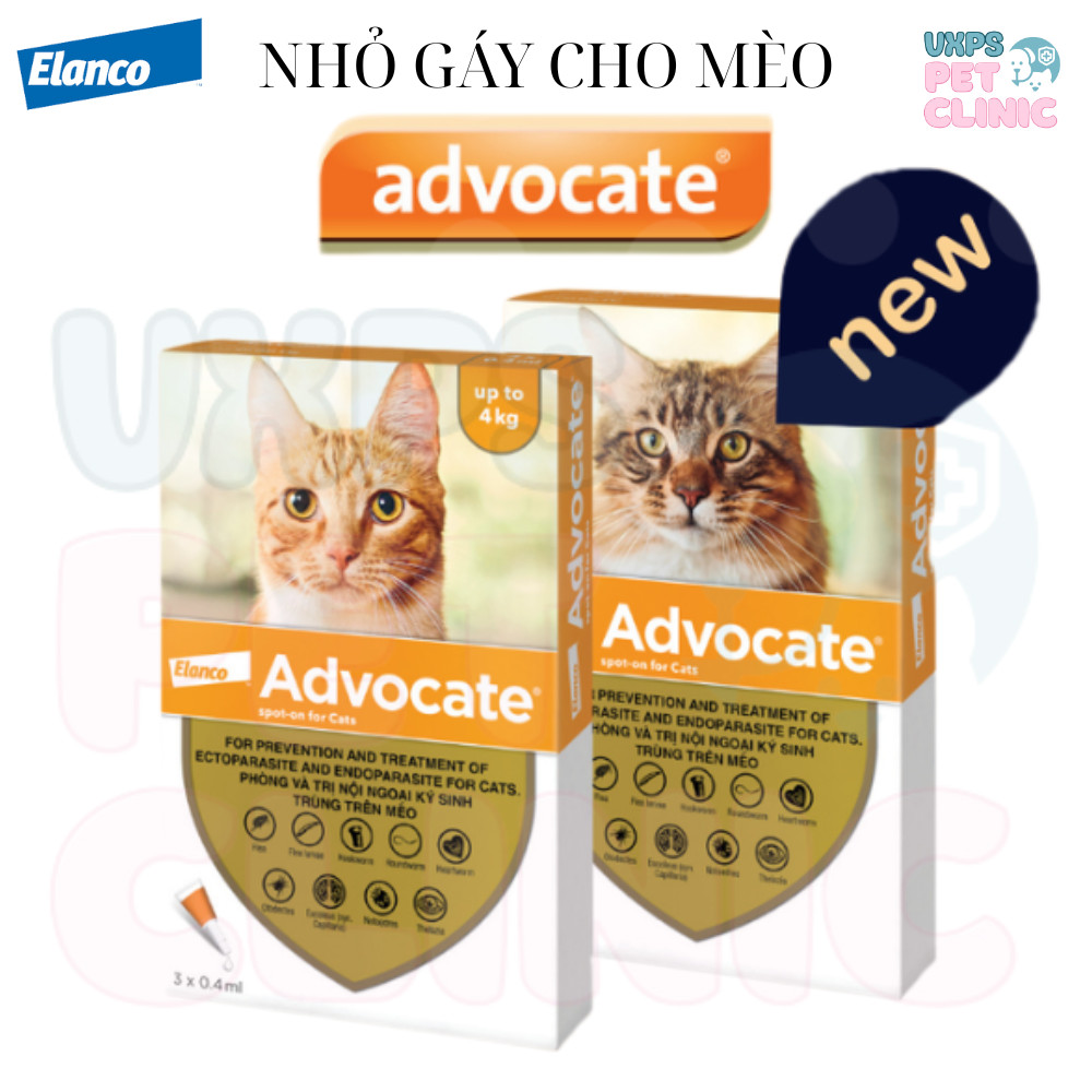 Advocate trị bọ chét ghẻ tai giun phổi mèo – Nhập khẩu chính ngạch
