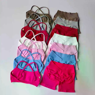 Bộ Đồ Tập Gym Cao Cấp Cho Nữ - Quần Legging Scrunch Mông & Áo Lót Có Dây Phù Hợp Yoga Và Thể Thao