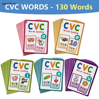 Bộ 130 Thẻ Từ Tiếng Anh cvc phonics Cho Bé Học Tập