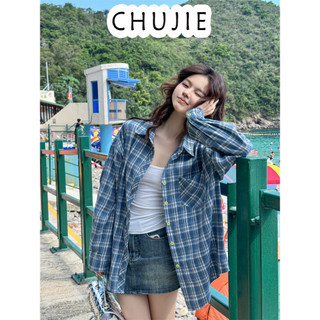 CHUJIE áo sơ mi nữ áo kiểu hàn quốc Thoải mái Xinh  nhí nhảnh thanh lịch WCS24709PB 28Z240709