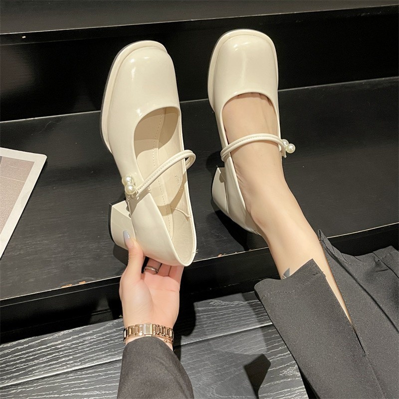 Giày Nữ 5 Phân Trang Trí 2 Ngọc Nữ Tính Chuẩn Phom BC64