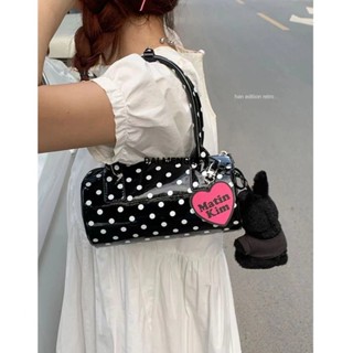 Túi xách nữ DAIMENGQI chấm bi đen trắng, túi gối kiểu Pháp thích hợp