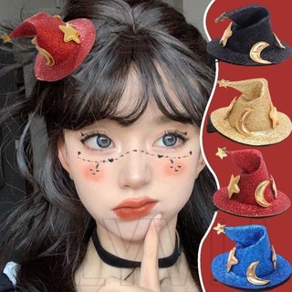 2 Kẹp Tóc Mũ Phù Thủy Halloween - Đồ Trang Trí Tiệc Halloween - Mini Star Moon Kẹp Tóc - Thời Trang, Hip Hop, Vintage - Đạo Cụ Trang Phục Hóa Trang - Phụ Kiện Tóc Cho Bé Gái