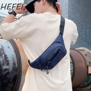 HEFEI thắt lưng Túi ngực Giải trí Màu trơn Vải Oxford Nữ Túi điện thoại nam