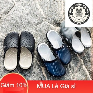 Dép sục nhựa dẻo lưới lỗ tổ ong đi mưa bít mũi nam siêunhẹ