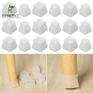 Bộ 10 nút bọc chân bàn ghế hình vuông bằng silicon chống trượt màu trắng/xám tiện dụng