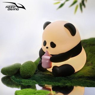 Đèn ngủ gấu trúc KEEP DIVING cho trẻ em, Đèn gấu trúc silicon dễ thương có thể sạc lại USB, Đèn ngủ có thể điều chỉnh độ sáng di động với