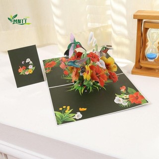Thiệp chúc mừng chim ruồi MNTT, Thiệp chúc mừng bật lên bằng giấy thủ công 3D, Thiệp chúc mừng động vật Lời chúc tinh tế Lời chúc cảm ơn Thiệp chúc phúc Ngày nhà giáo