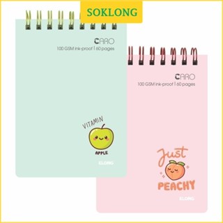 Sổ ghi chú B7 MS 934 Caro nét đứt 5x5 lò xo kép ngang 120 trang Klong, tập vở lò xo bìa dễ thương